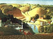 Grant Wood Stone City, Iowa oil painting artist